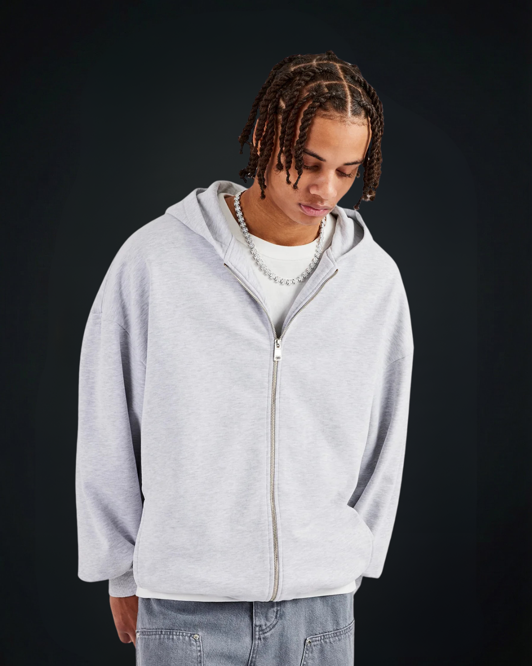 ASH GREY / ZIPUP